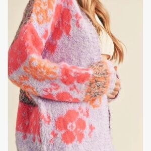 & merci Floral Open-Front Cardigan Women's Size Small